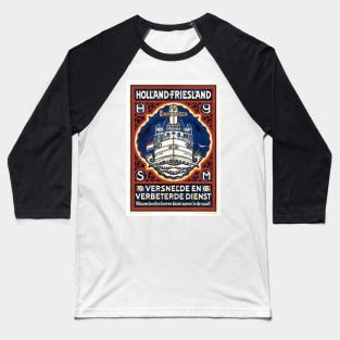Vintage Travel Poster The Netherlands Holland Friesland Baseball T-Shirt